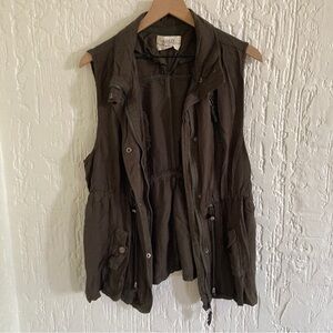 Ashley by 26 International Dark Army Green Vest Jacket Size XL